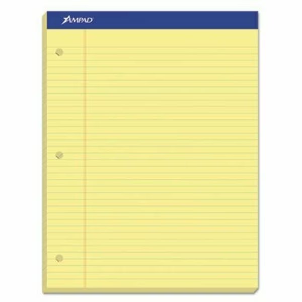 Ampad, DOUBLE SHEET PADS, NARROW RULE, 8.5 X 11.75, CANARY, 100 SHEETS, Ampad/ Of Amercn Pd&Ppr, Mfr#: 20246